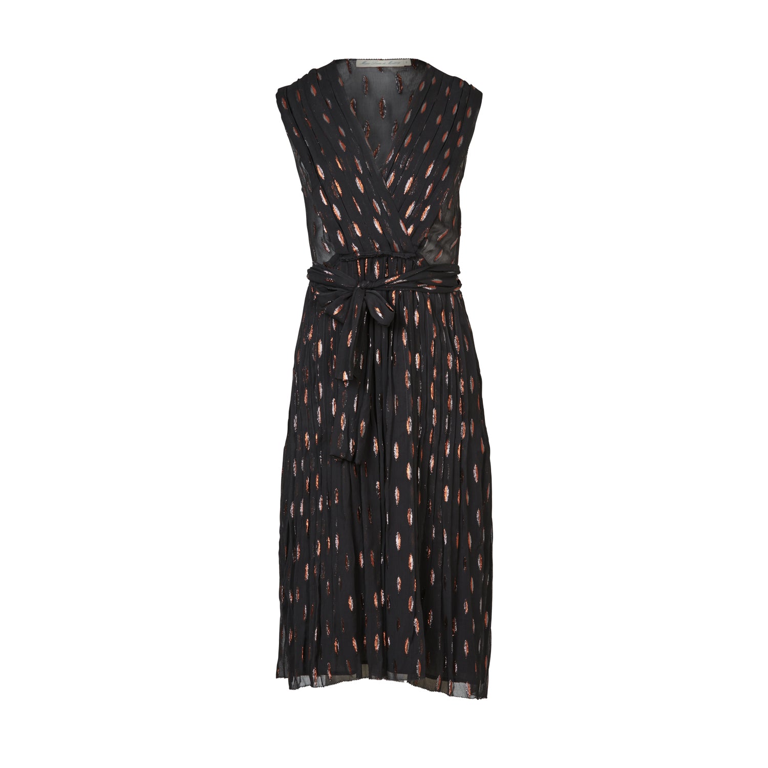 Léa dress in Charcoal / gold silver lurex