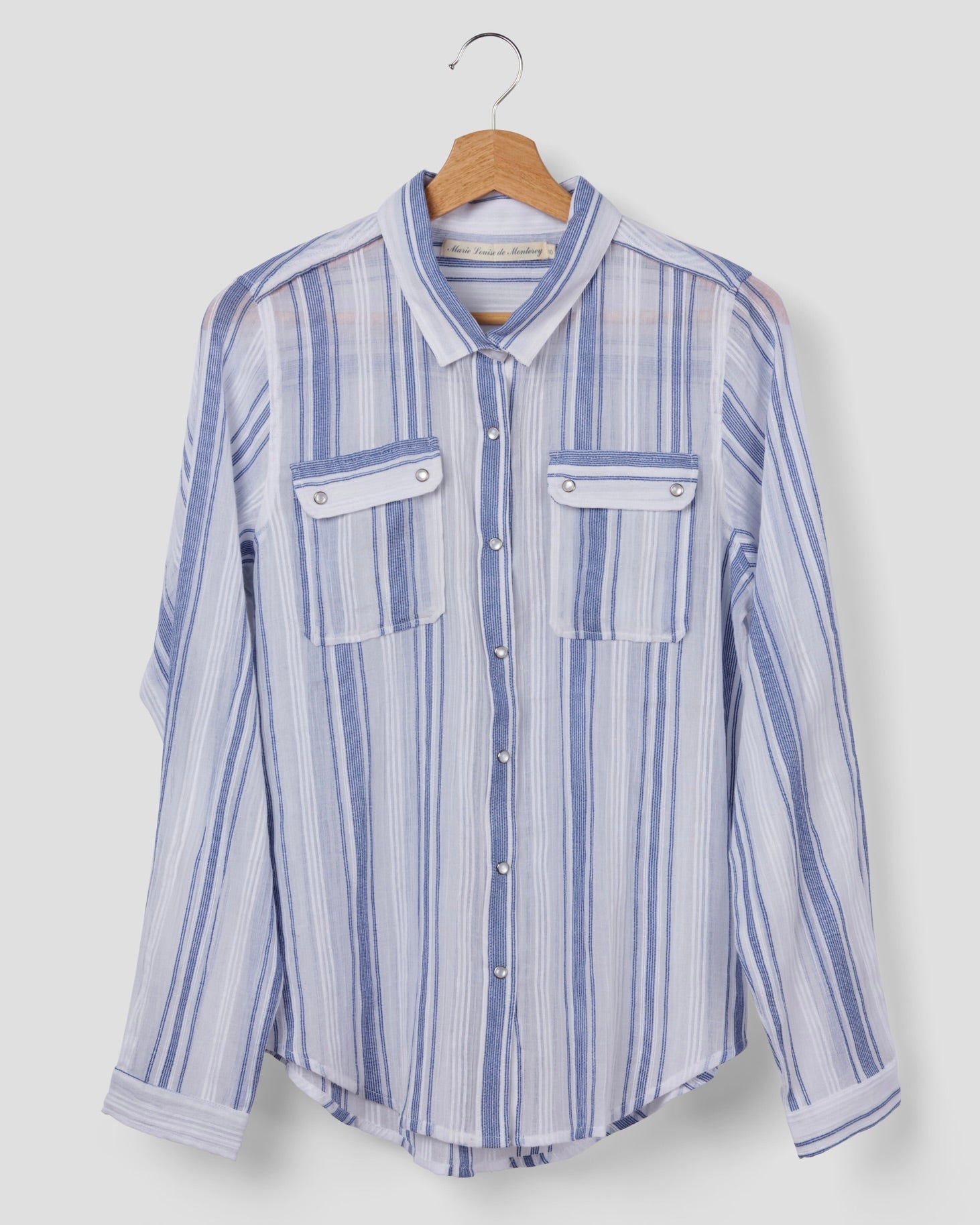 PJ Calais Blouse - blue white stripe