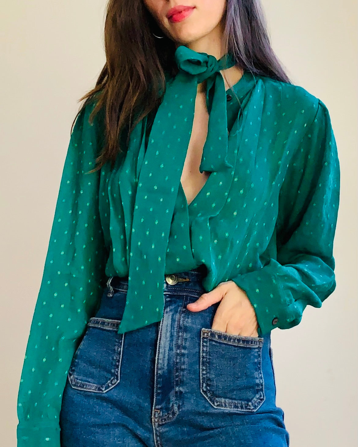 Yves Blouse - Emerald Gold Fleck