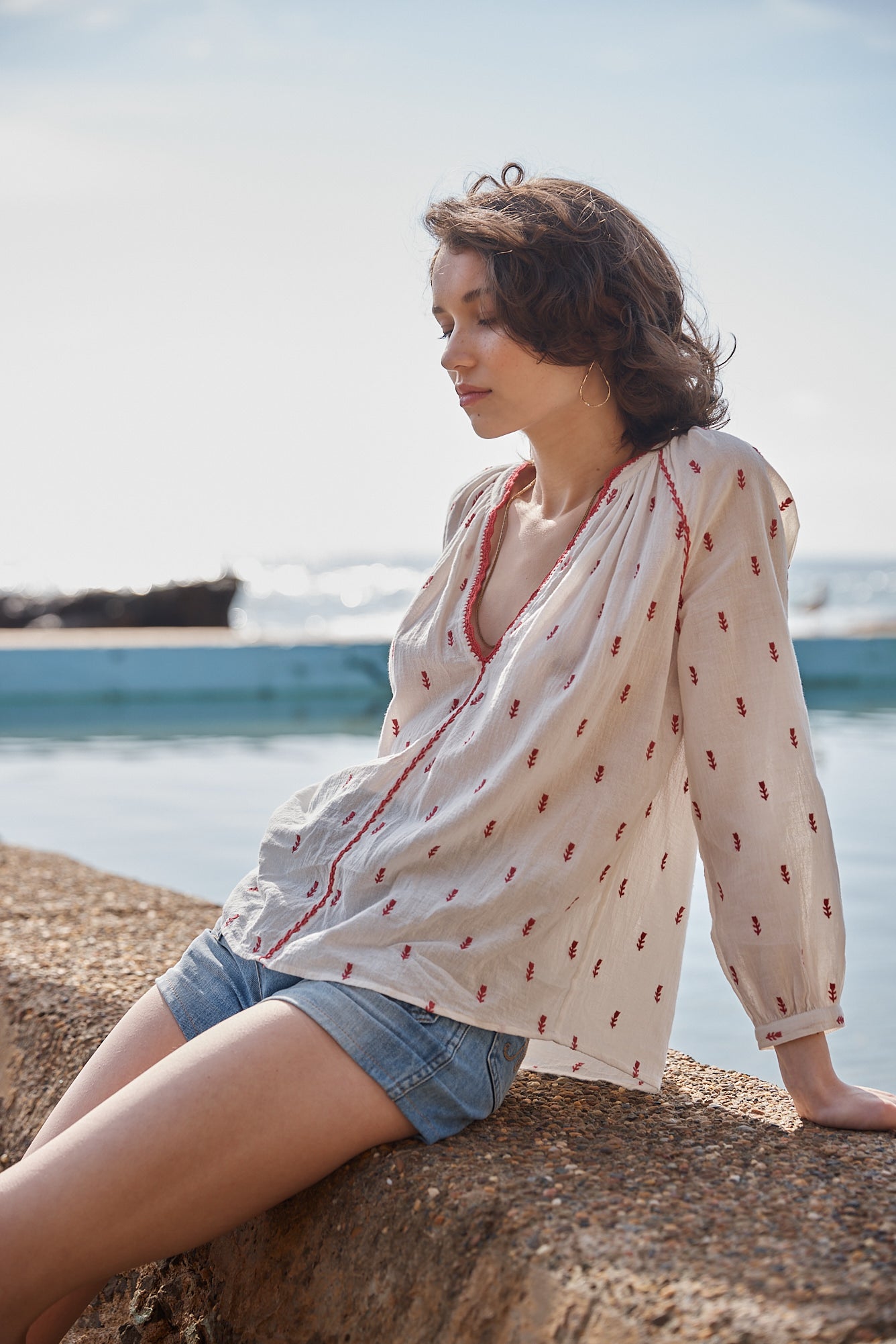 Tulipe blouse - red/ecru