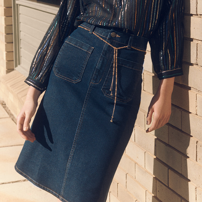 Merci skirt / blue denim