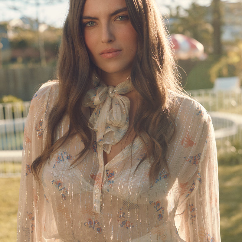 Amelie blouse in Mica print / ecru