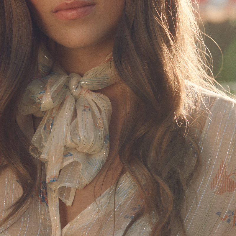 Amelie blouse in Mica print / ecru