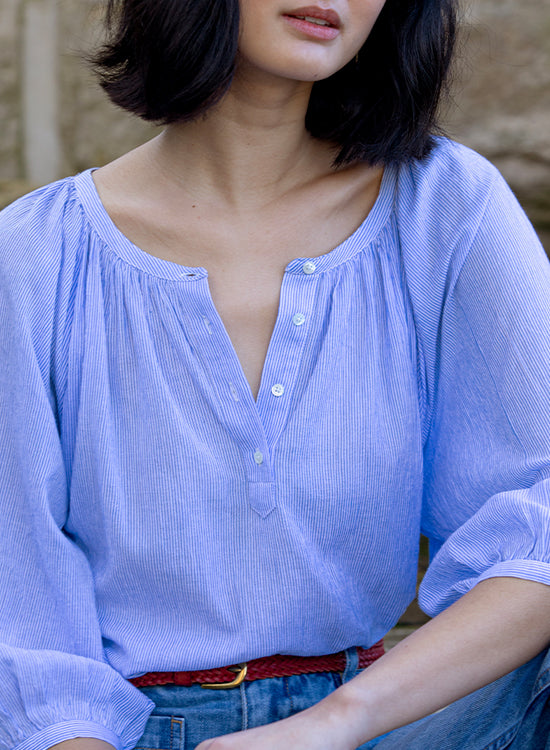 Chemise Rayée blouse in Blue/Stripe