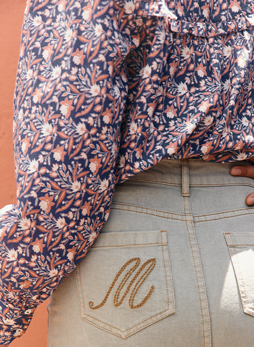 Amelie Blouse With Frill - Indian Floral