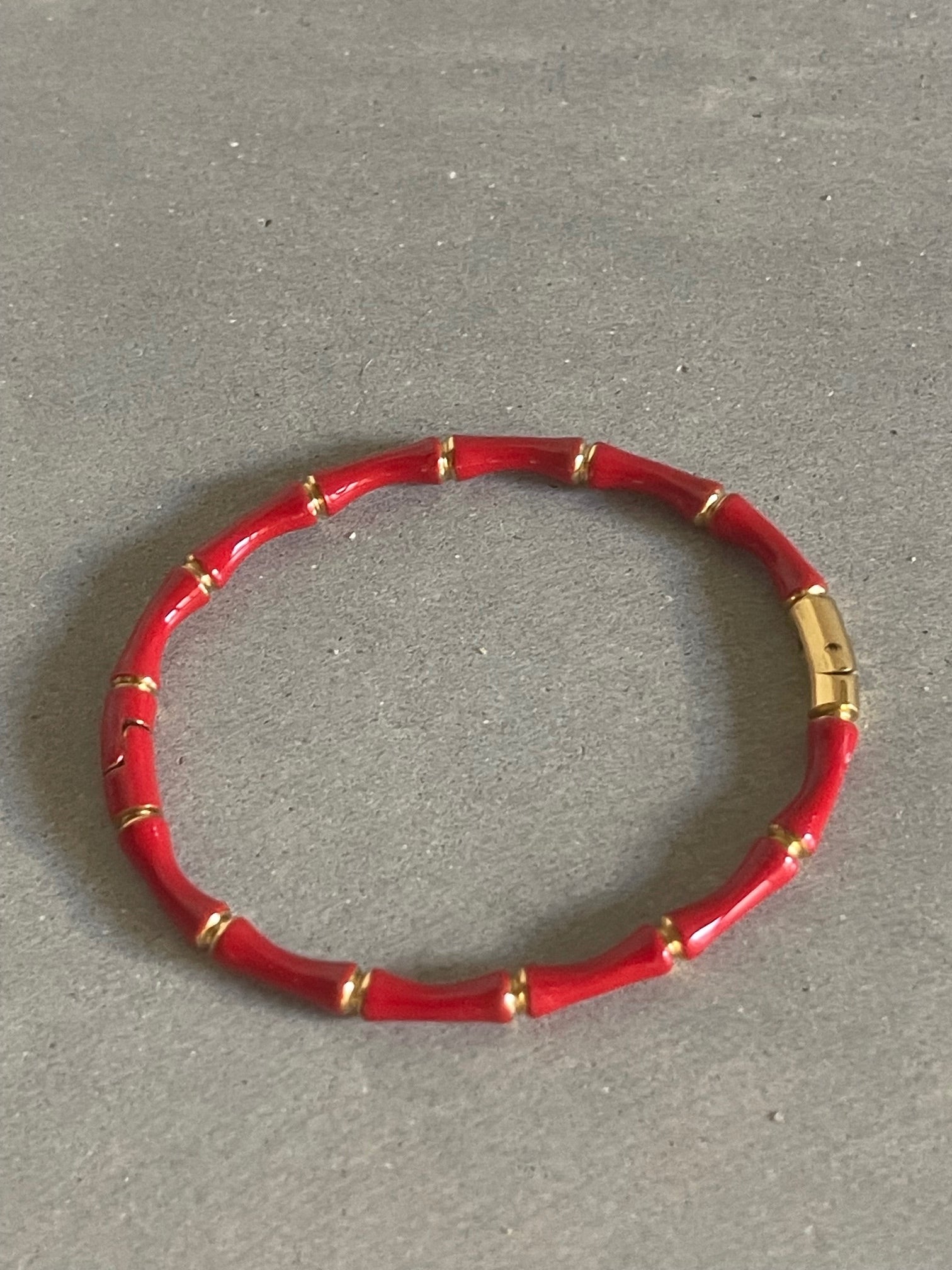 Bamboo Band Red - Resin Coated Stainless Steel