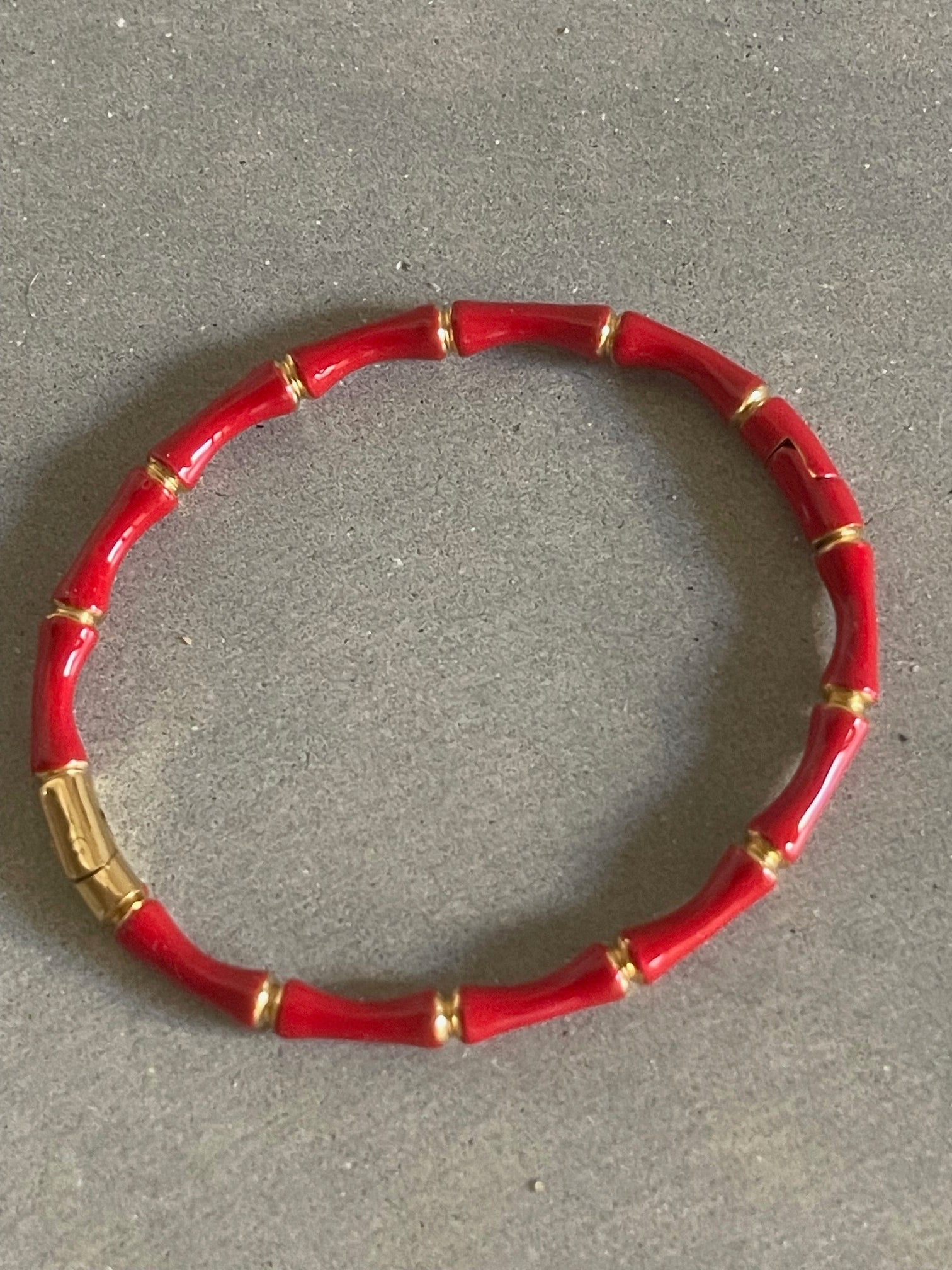 Bamboo Band Red - Resin Coated Stainless Steel
