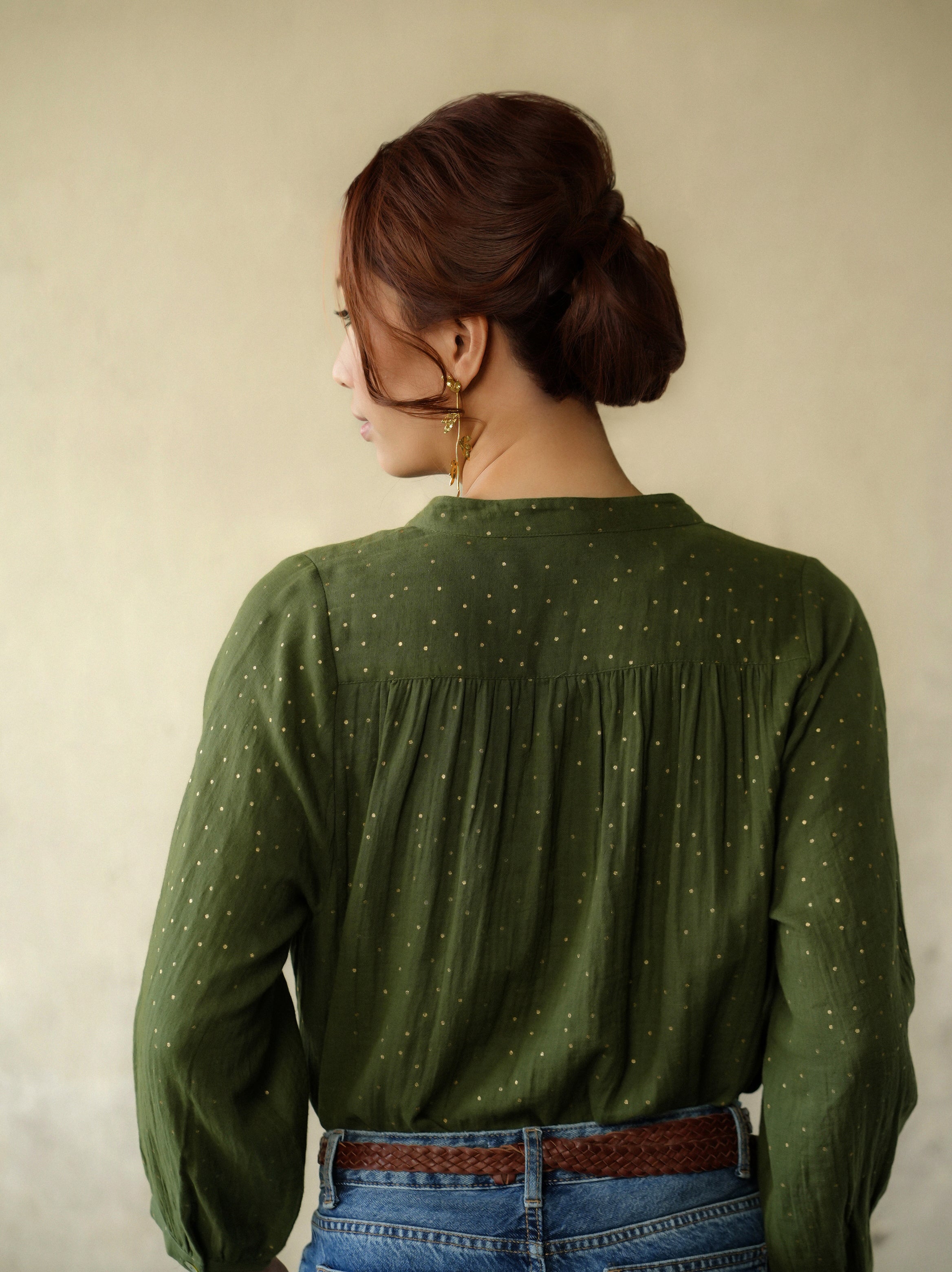 Ines Gold Dots Khaki