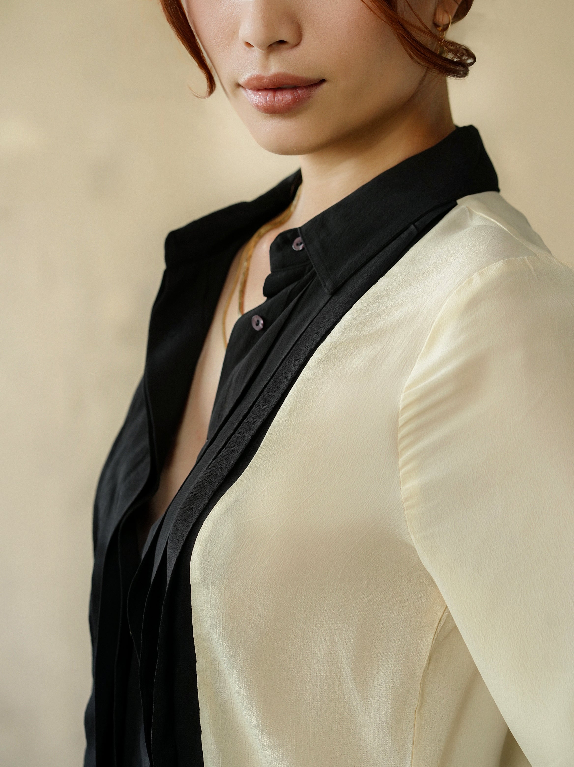 woman wearing yvette blouse