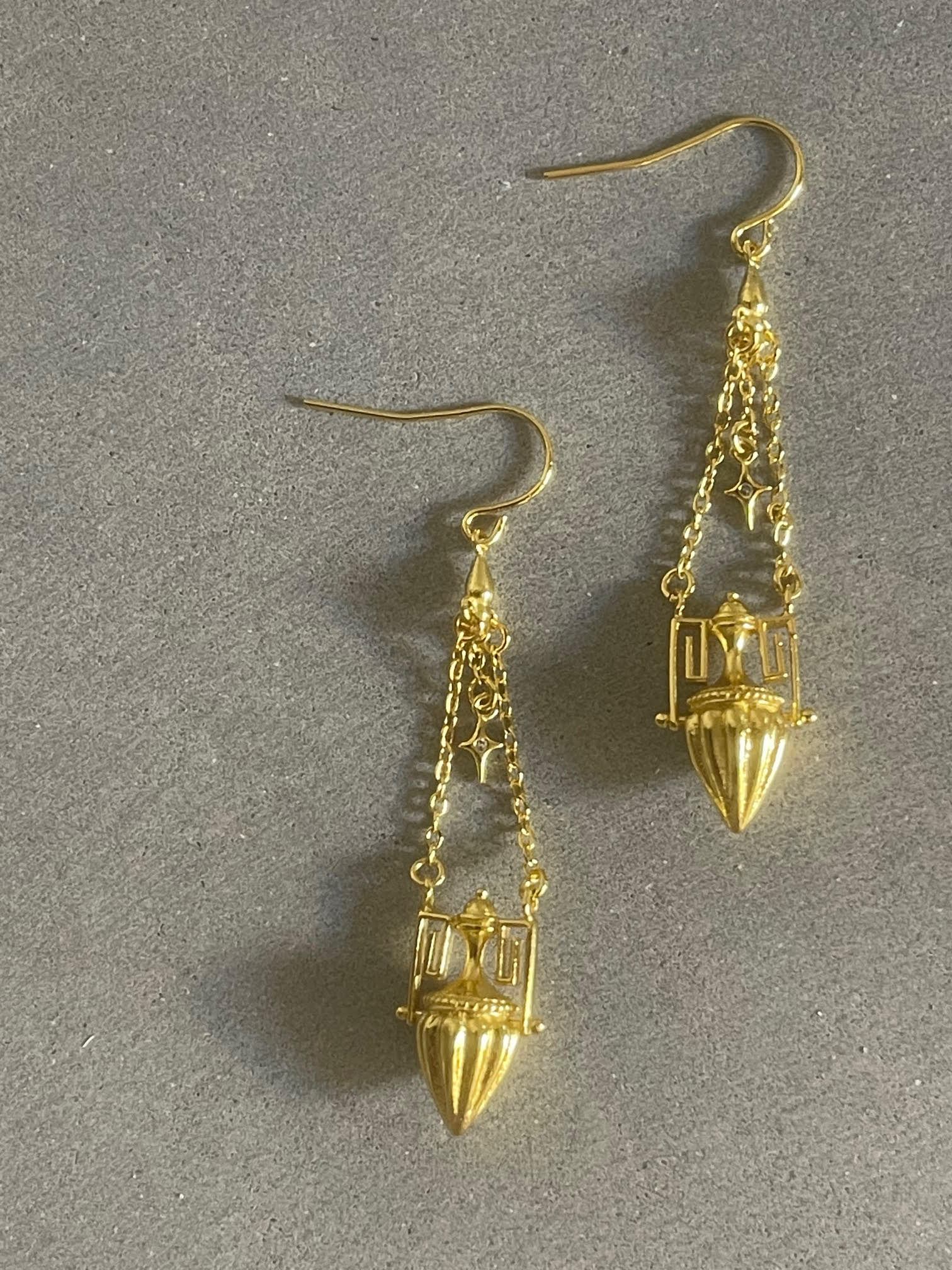 Golden Lantern Drop Earrings