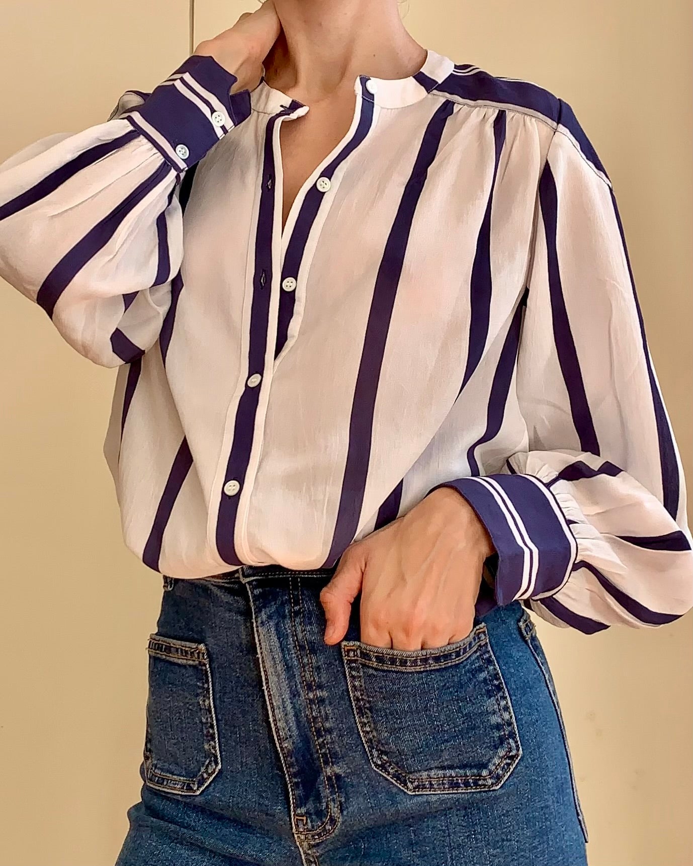 PJ Edie Blouse - Blue white
