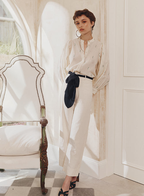 New Marianna blouse - ecru silver green