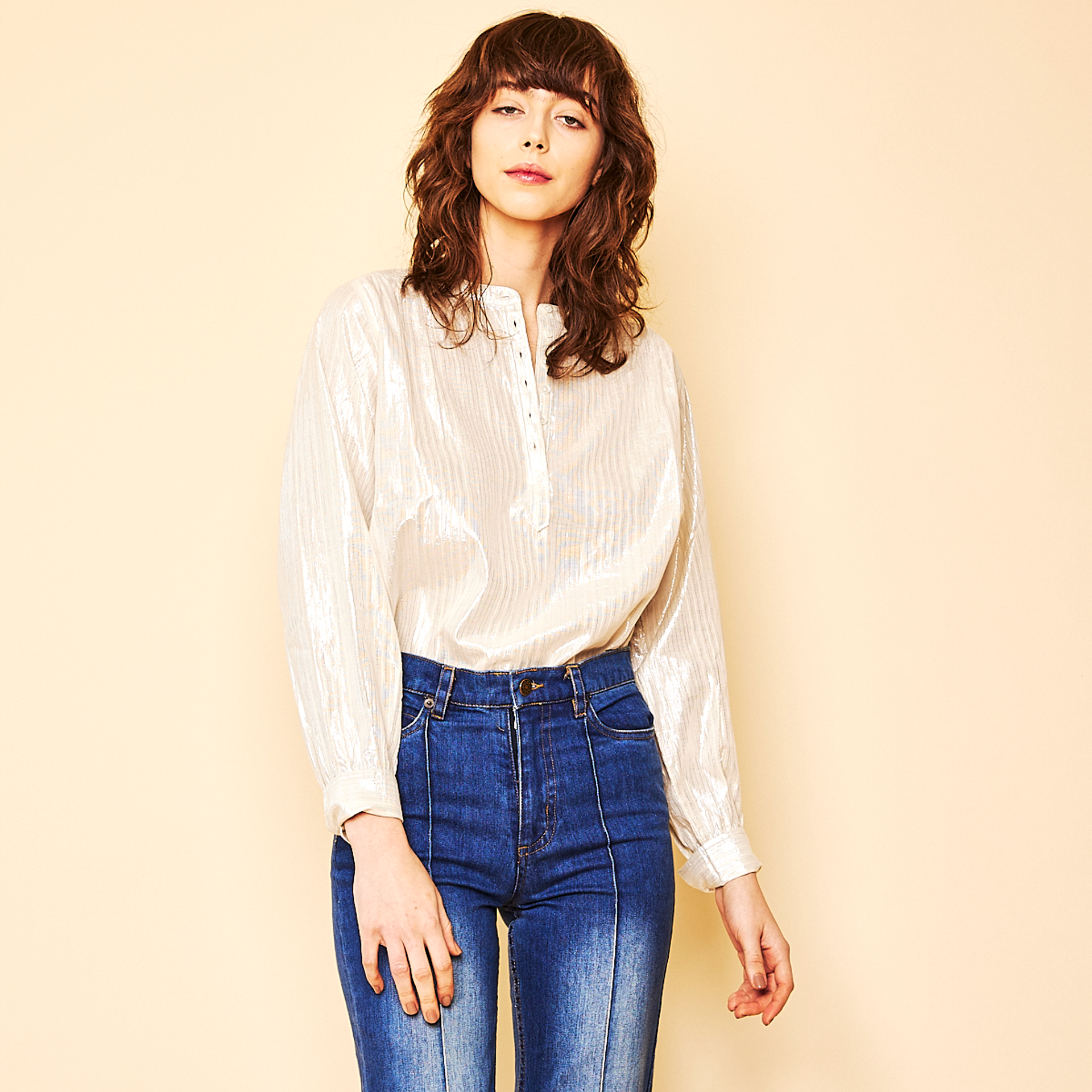 AMELIE BLOUSE SILVER STRIPE