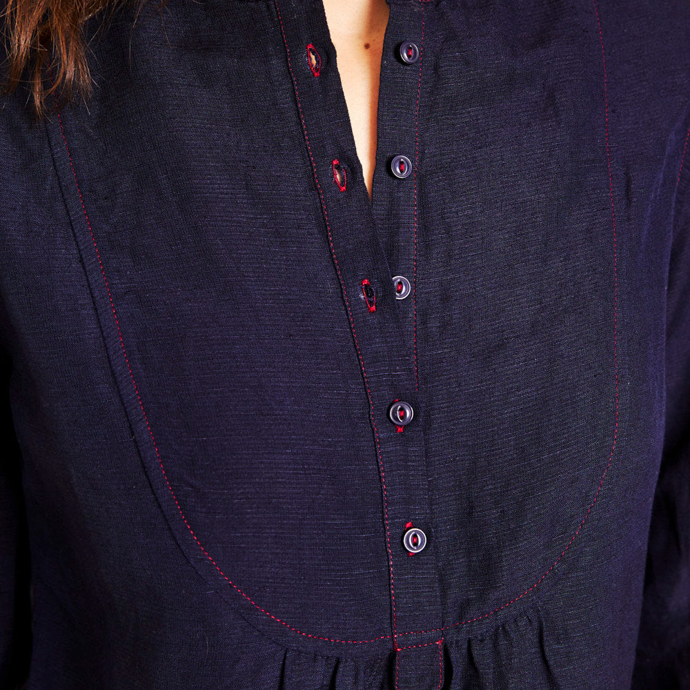 Falais Blouse - Navy