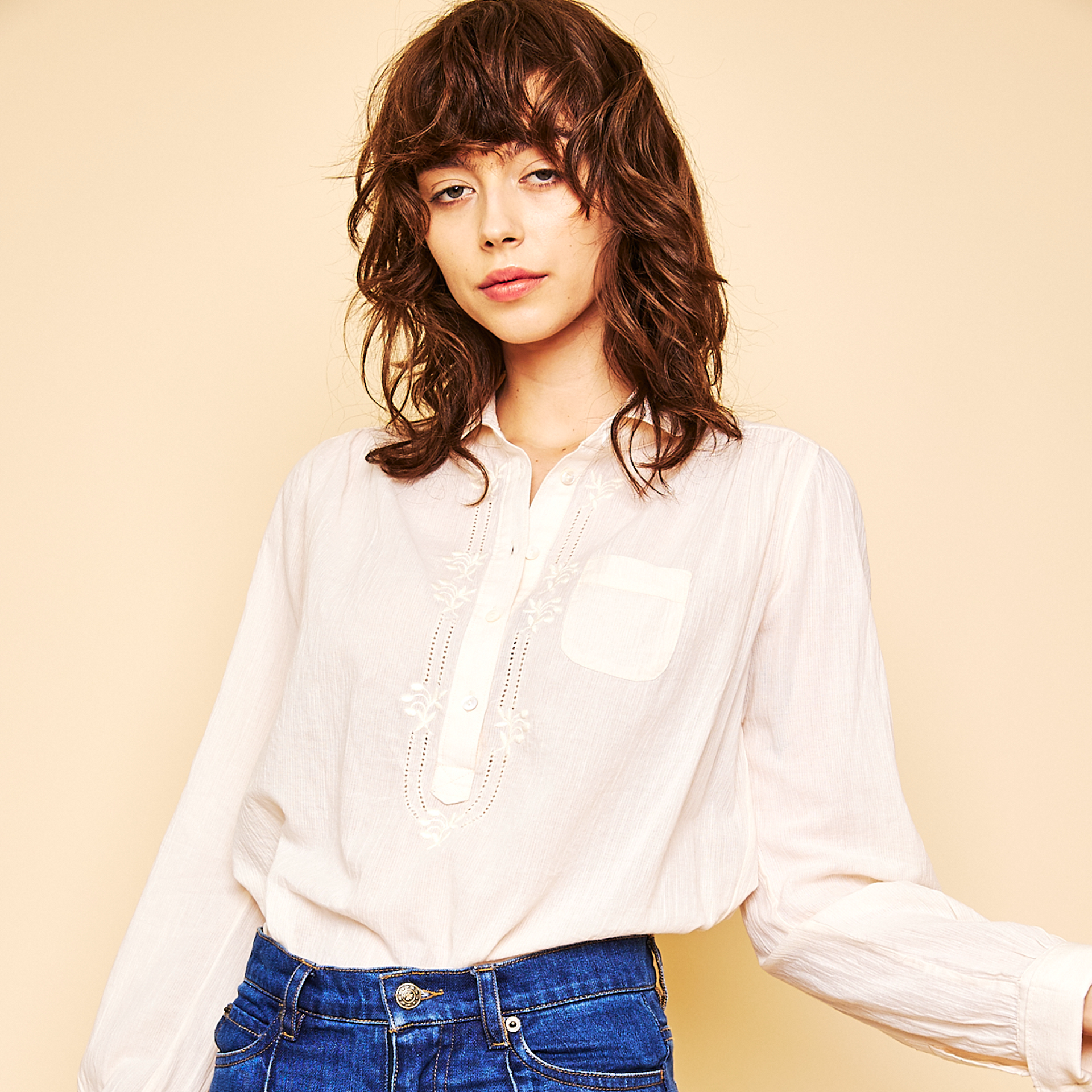 PIERRE BLOUSE IN ICE PINK
