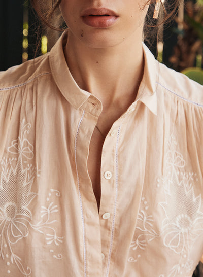 Blush Bombshell Satin Blouse