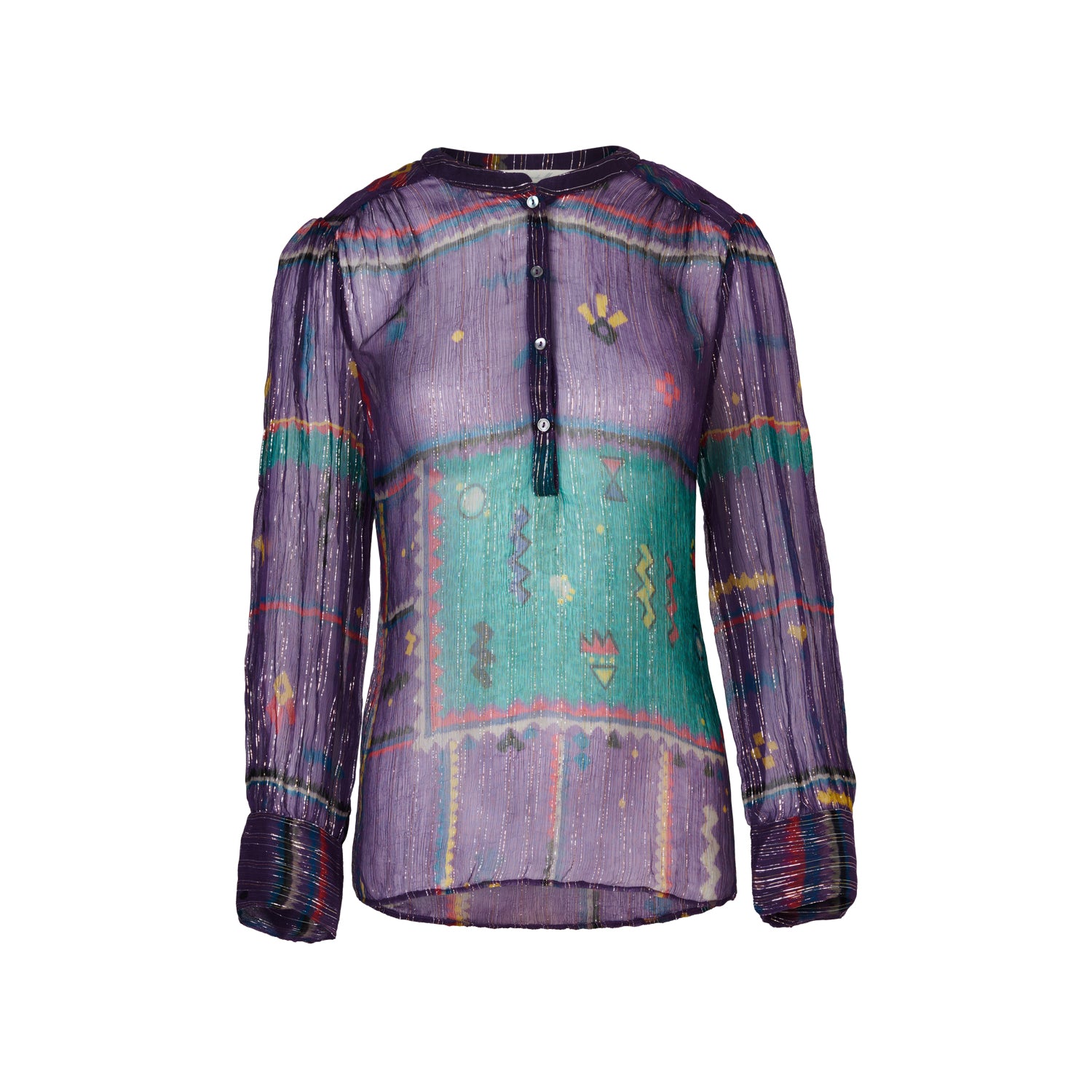 Amelie blouse in Iridescent Rainbow print