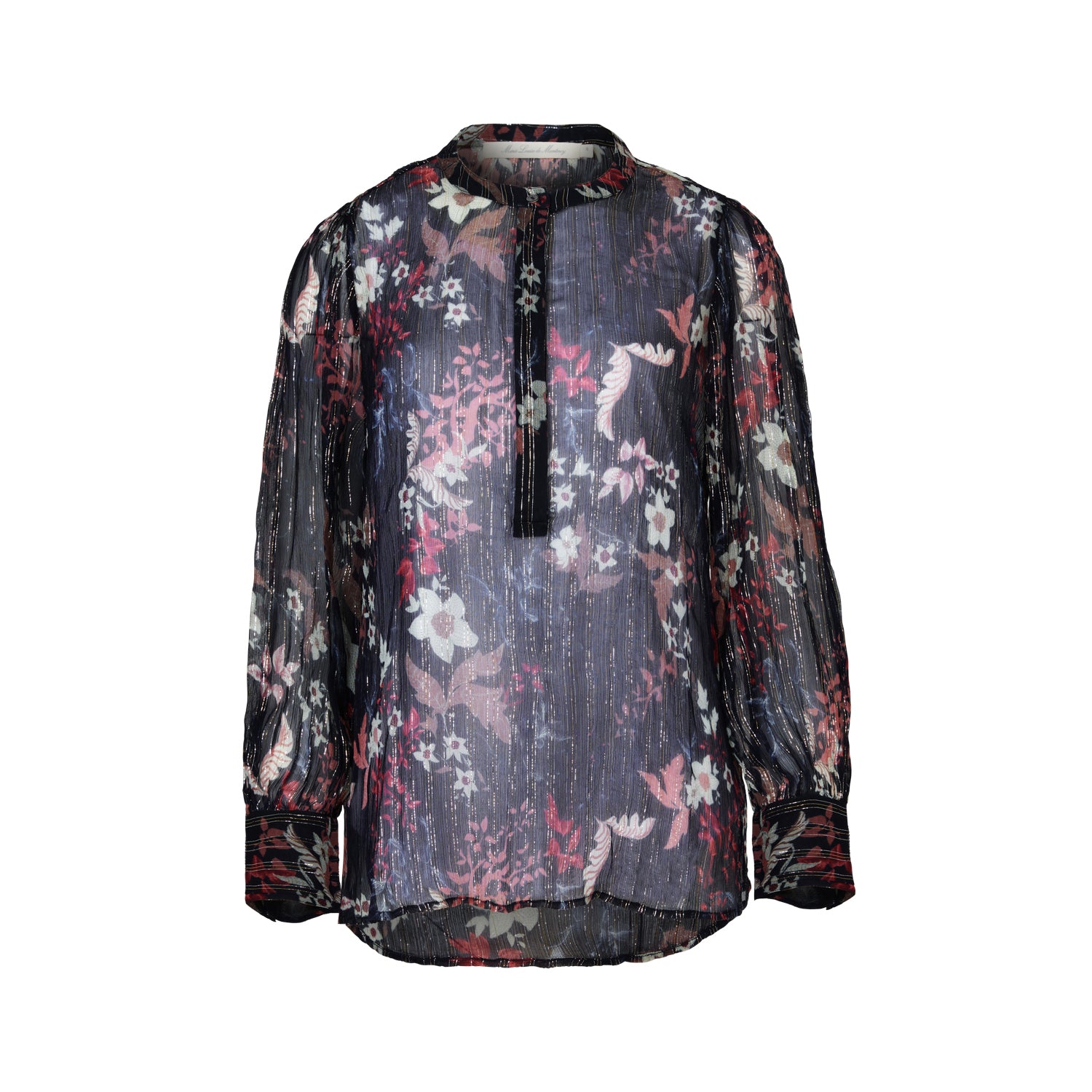 Batik Floral blouse in lurex chiffon