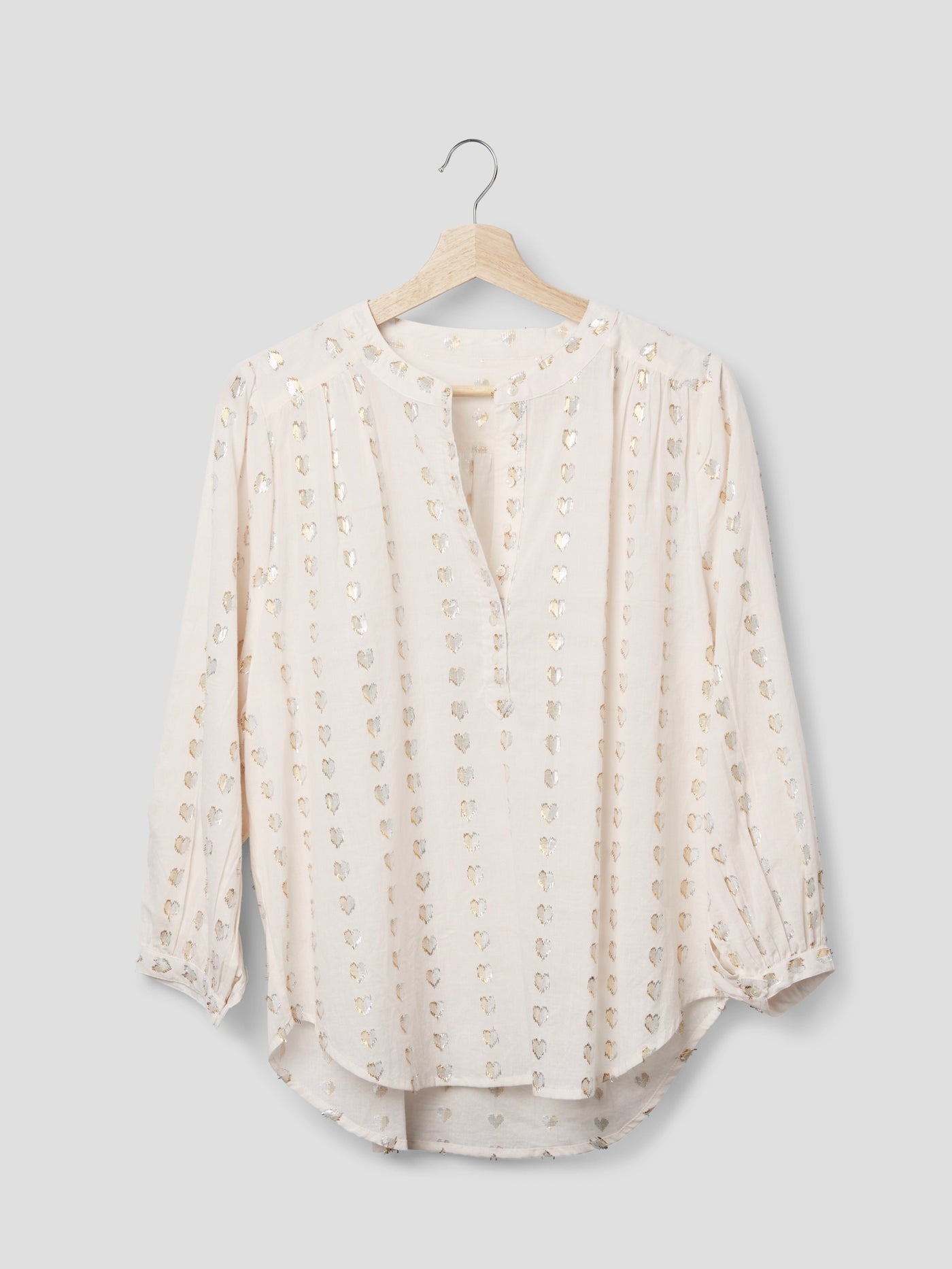 MALLE-LS-BLOUSE - BROWN HEART