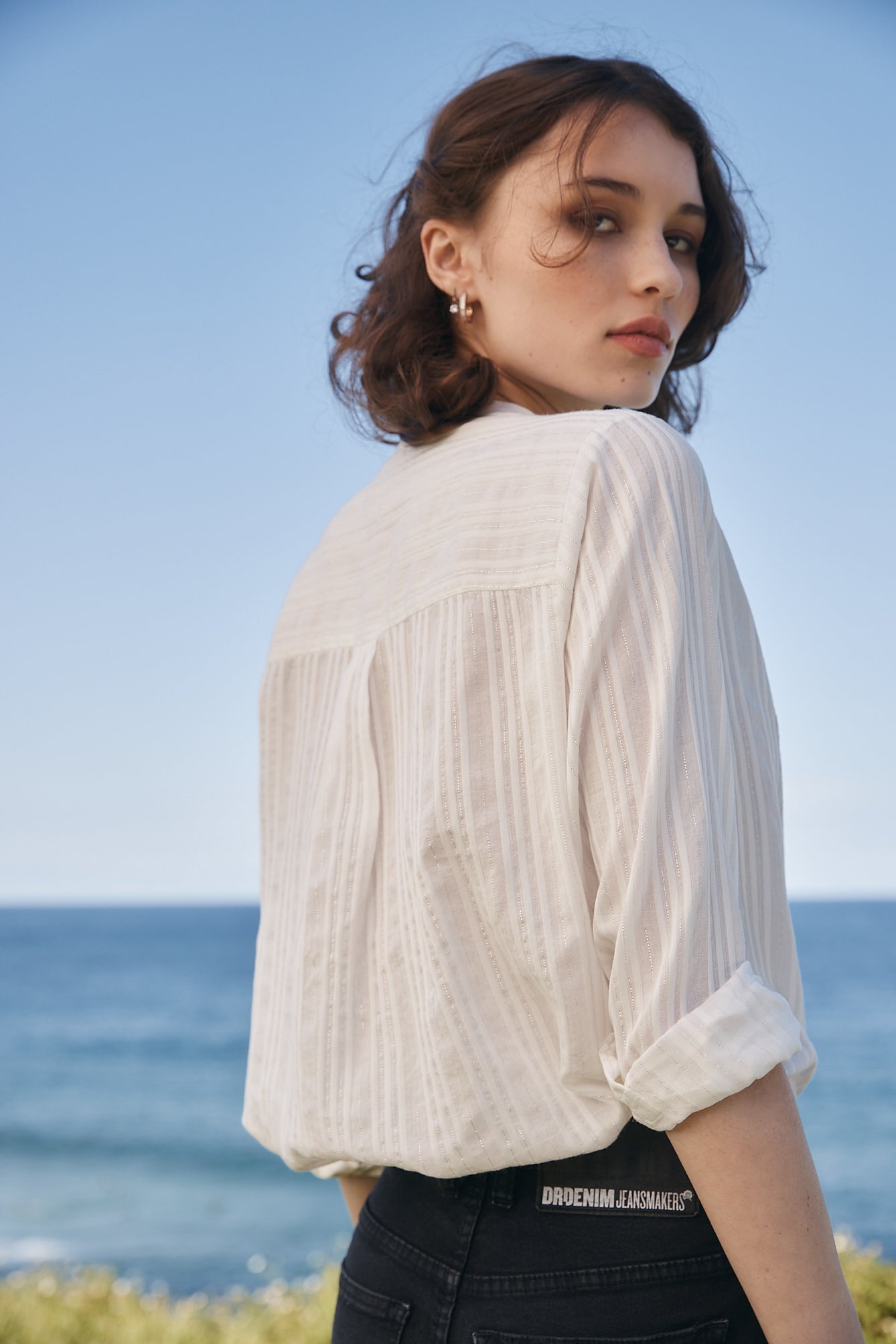 Pia blouse silver chalk