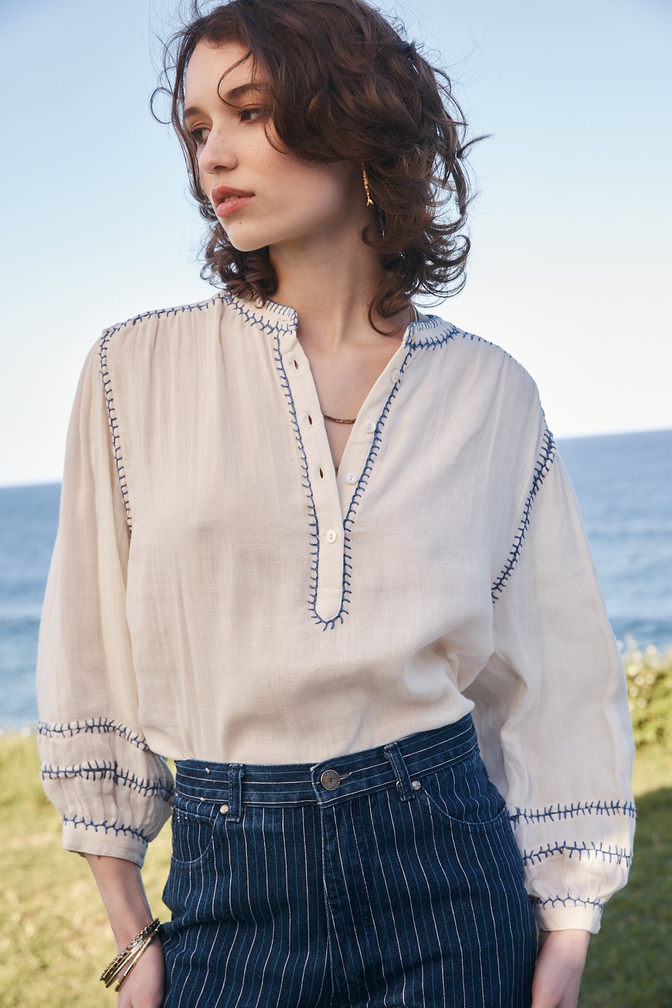 Amelie Feather Stitch Ecru