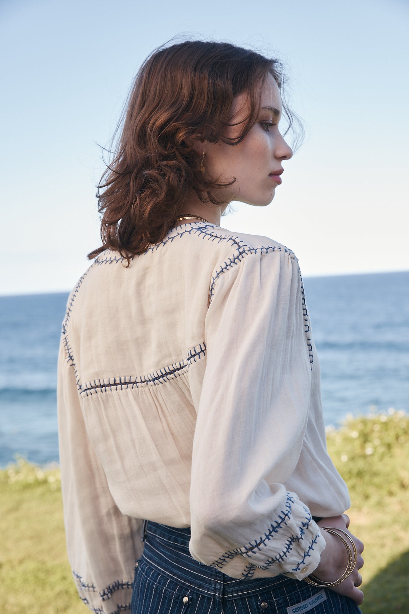 Amelie Feather Stitch Ecru