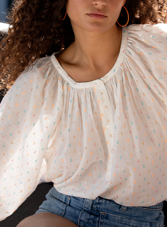 Chemise blouse in multi dot