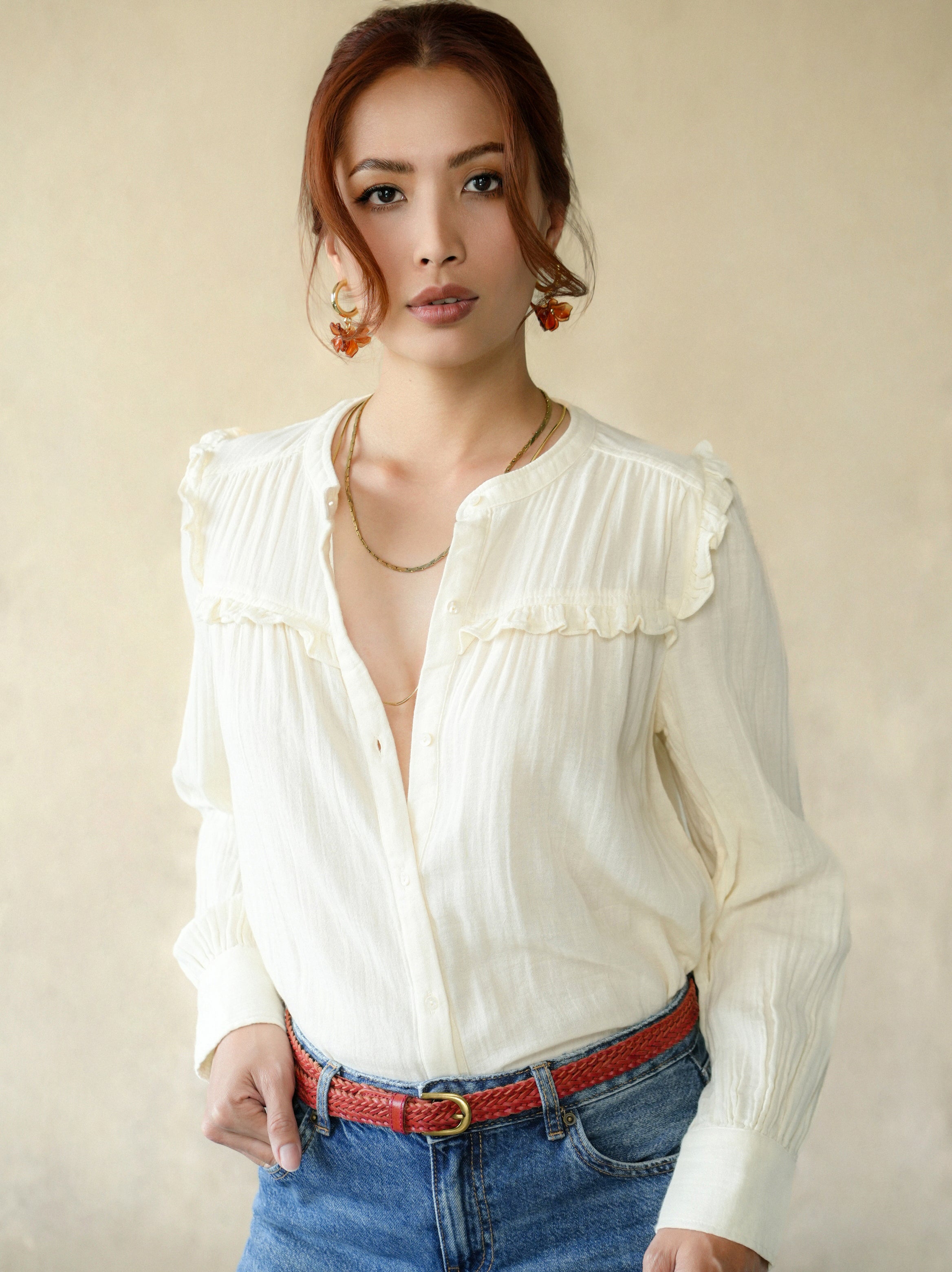 Isabella Blouse - Ecru