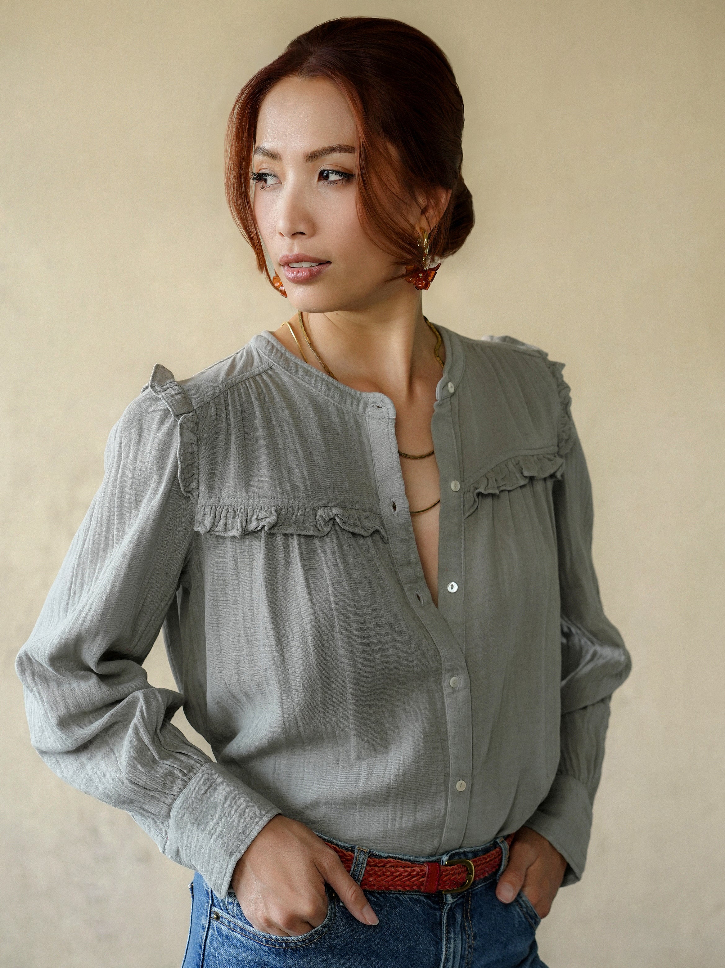 Isabella Blouse - Grey