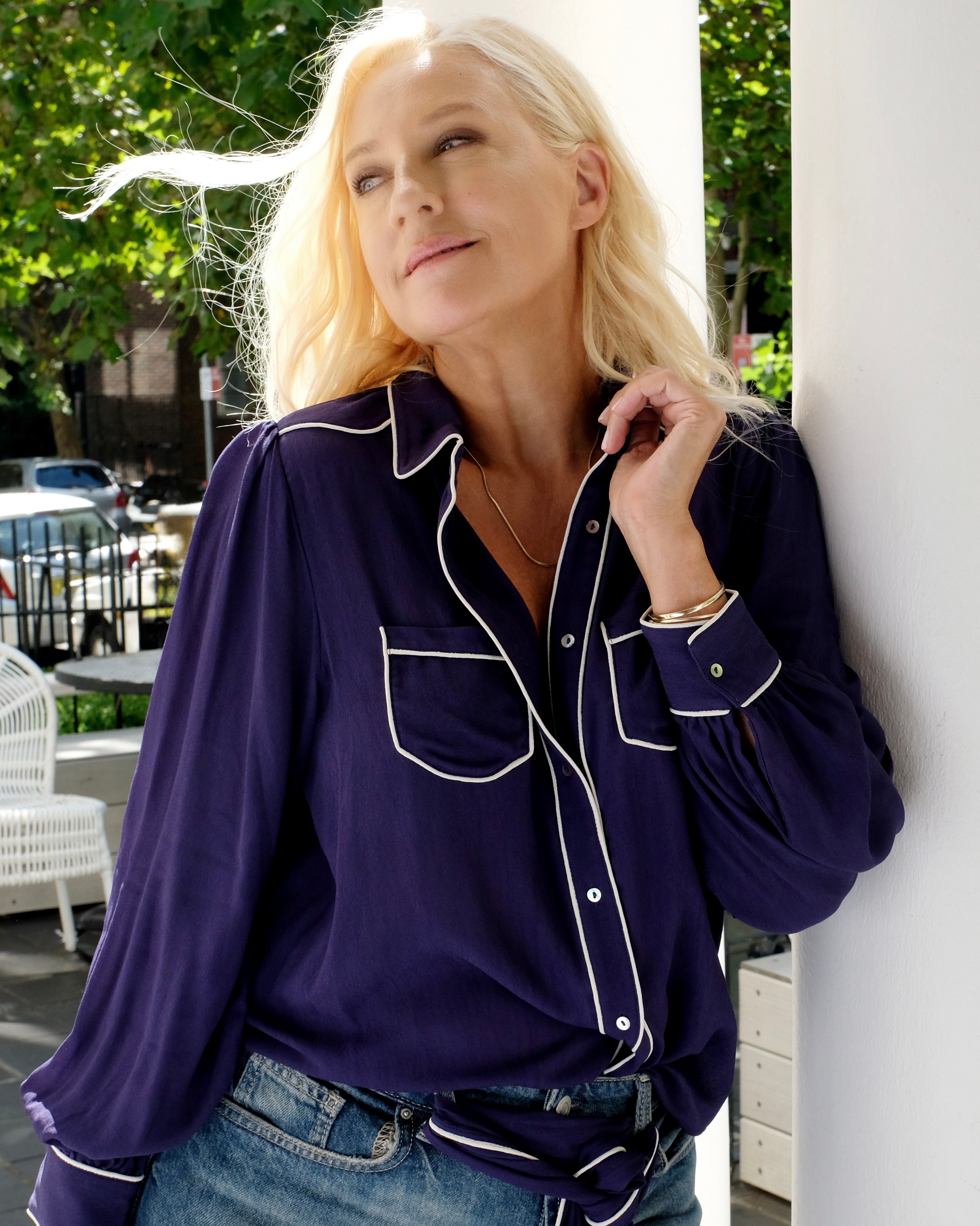 PJ Silke Blouse Navy