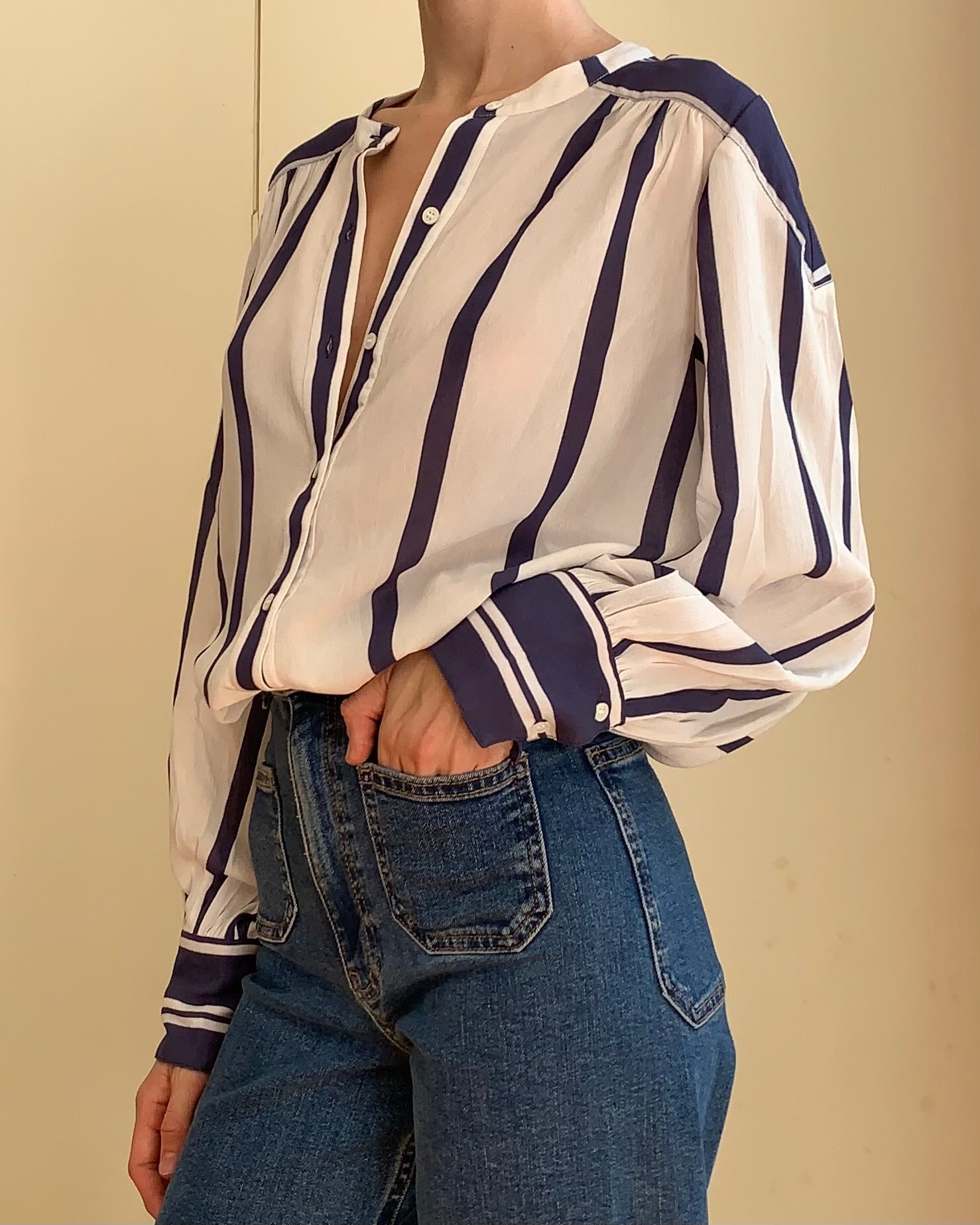 PJ Edie Blouse - Blue white