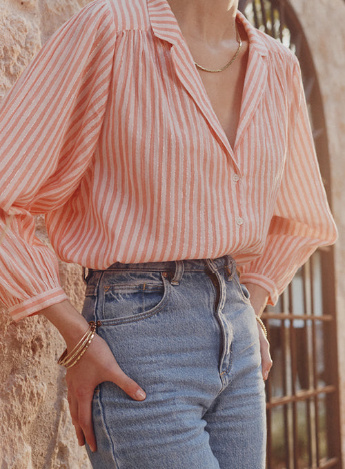 Ina blouse - pink stripe